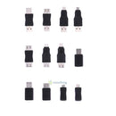 12Pcs OTG USB Micro USB Mini USB Male to Female Adapter Converter Connector Kit