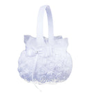 Wedding Basket Flower Girl Basket Party Decoration Love Case Satin Burlap B