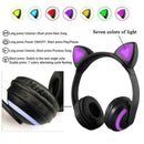 Kids Headphones Over Ear - Cat Ear Wireless Stereo Gaming Headset with LED