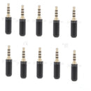 10pcs 3.5mm 1/8" TRRS 4 Pole Male