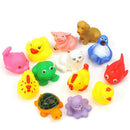 13Pcs Cute Soft Rubber Float Sqeeze Sound Baby Wash Bath Play Animals Toys