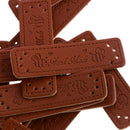 20pcs Retro Brown Leather Handmade Label Tags DIY Sew Craft Patches Style 5