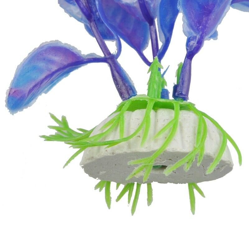 23cm Height Purple Blue Plastic Plants Ornaments for Aquarium