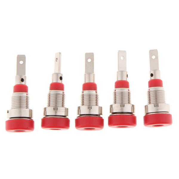 5 Piece 2mm Banana Jack Binding Post Nut For Multimeter Test Red