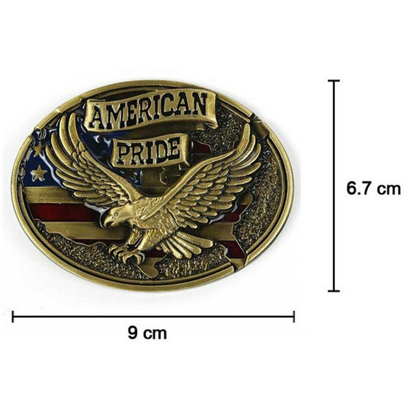 American Pride Eagle Belt Buckle, Western Cowboy Belt Buckle for Men Women