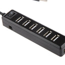 7 Port USB 2.0 Hub High-Speed Data Ports Splitter AC Power Adapter Black