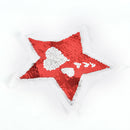 1x five star reversible sequins sew on patches for clothes jeans DIY embroidery'