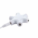 3.5mm Earphone Headphone Audio Splitter 1 Male to 5 Female Adapter (White)