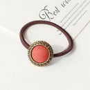 4pcs Retro Cloth Button Hair Holders Rubberband Elastics Girl Hair Accessorie ME