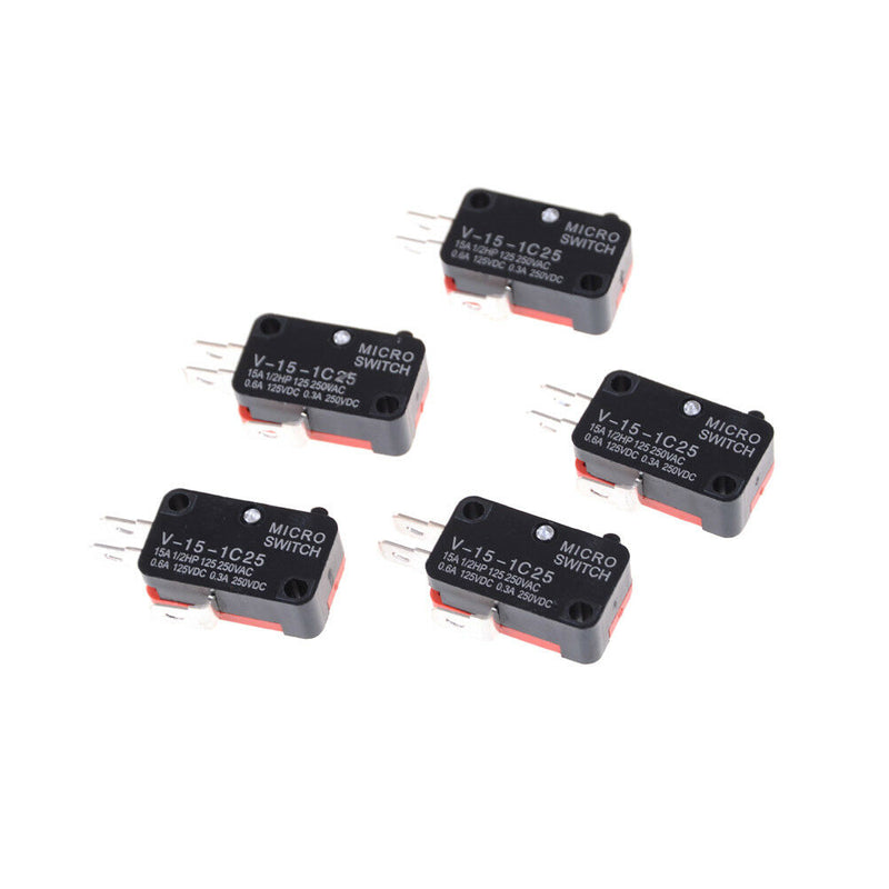 5x V-15-1C25 KW9-0 Micro Limit Switch 15A 125/250VAC S Gw