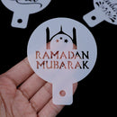 6x Eid Mubarak Coffee Stencil DIY Ramadan Coffee Printing Template Cake DecoA3C