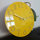Acrylic Cartoon Number Wall Clock Home Decor Silence Clock, Yellow