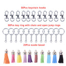 125Pcs/Set Key Chain Ring Pendants Tassel Bulk for DIY Crafts Jewelry MakiES