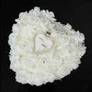 Personalized Wedding Rose HeartShaped Ring Box Bearer Holder Pillow Cushion S6B4