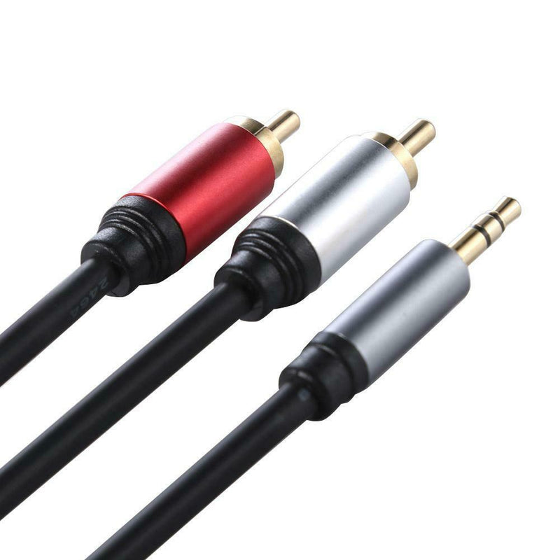 1.8m 3.5mm Jack Male to 2 RCA Aux Stereo Cable for Home Theater Amplifier