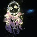 LED Flower Cloud Feather Dreamcatcher String Light Decorative Lamp (Purple)