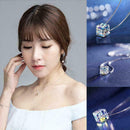Aurora Cube Sugar Necklace Crystal Pendant Accessories Clavicle Women's Pen T6M5