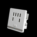 3.4A 6 Port USB Wall Outlet Charger Power Socket Receptacle Plate Panel Switch