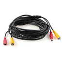 5M RCA Male Plug DC Power Jack Male to Female Extension Cable Black