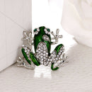 Rhinestone Green Brooch Unisex Cute Animal Brooch Pin Women Men Dress Coat