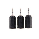 3pcs Black 2.5mm Male to 3.5mm Female Audio Stereo headphones  Adapter Plug JR