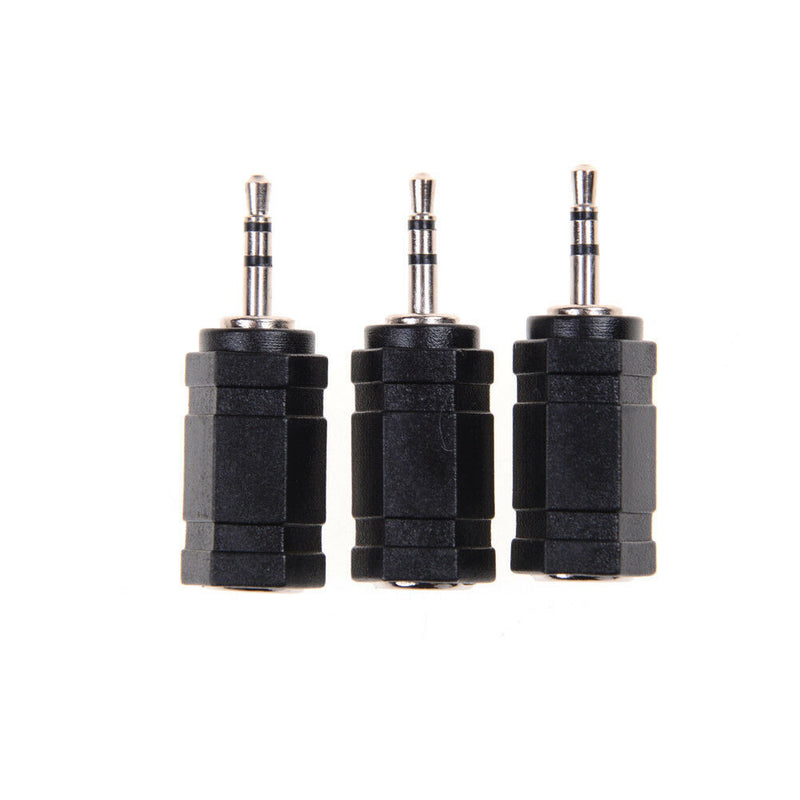 3pcs Black 2.5mm Male to 3.5mm Female Audio Stereo headphones  Adapter Plug JR