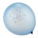 10X Blue Boy 2nd Birthday Party 12" Pearlised Latex Printed blue