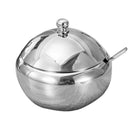Stainless Steel Season Tin Jar Sugar Bowl Drum Shaped Miso With Spoon nhj MJW
