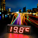 3 in 1 12V 5-20V Car Digital LED Electronic Clock Time Temperature Voltage Meter