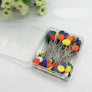 50 Patchwork Craft Flower Button Head Pins Quilting Tool Sewing Accessorie Z3I4