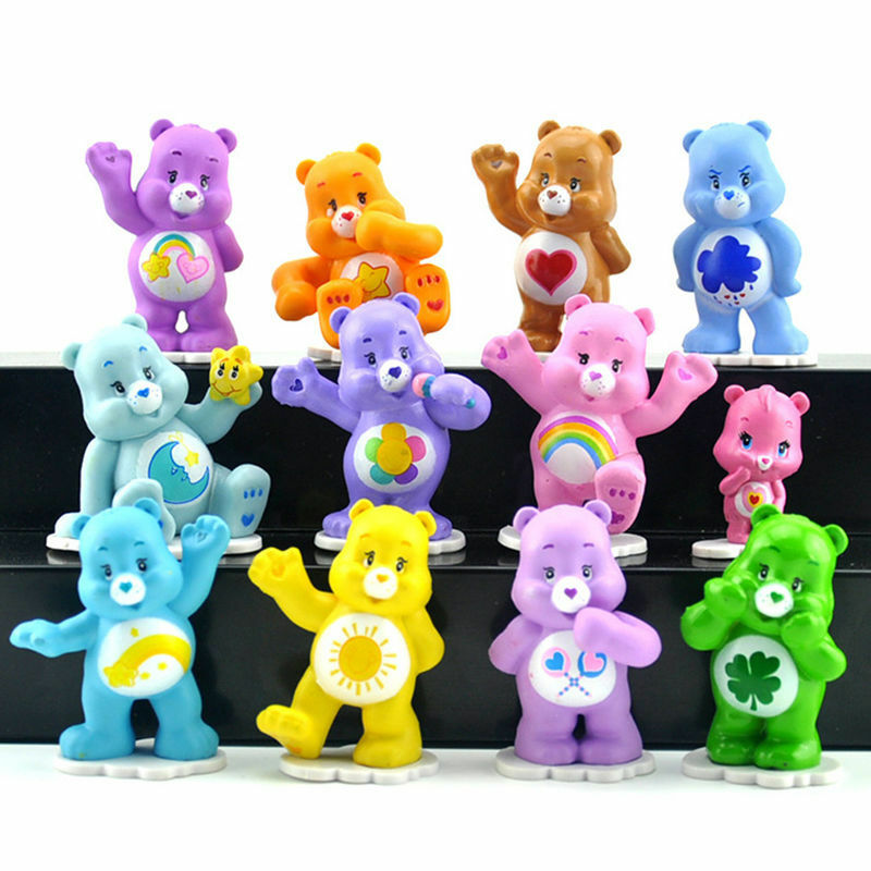 12PCS CARE BEARS CAKE TOPPERS 12 PLASTIC FIGURES BRAND NEW Gift For Kids