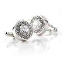 1 Pair Fashion Diamond Cufflinks Cuff Links Womens Mens Dress Business Wedd