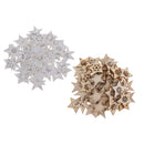 100PCS WOODEN WHITE CHRISTMAS CRAFT STAR SHAPES WOOD GIFT TAGS EMBELLISHMENTS