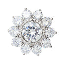 Crystal Flower Brooch Women Shirt Lapel Pins Safety Buckle Buttons Metal Tie
