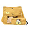 2pcs/set Women Canvas Cat Print Shoulder Satchel Handbags Pen Bag (Yellow) A#S