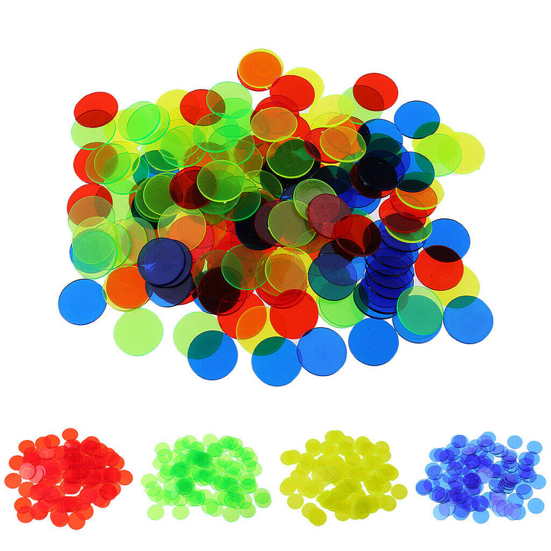 200 Pieces Professional Bingo Game. Transparent Color Counter,