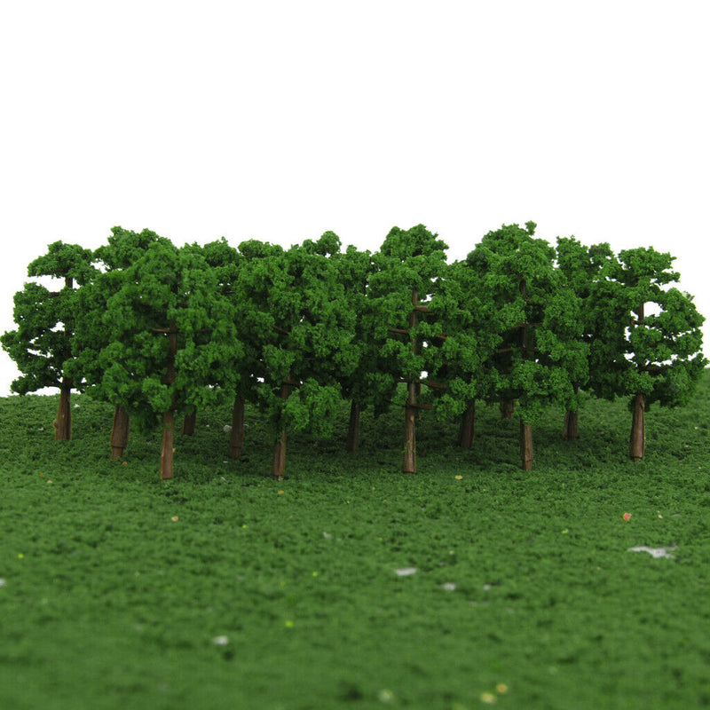 20pcs Green Pine Tree Train Railway Scenery 1:150 Scale Dark Green Layouts