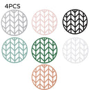 4pcs/set Silicone Trivet Mat Hot Pot Stand Round Heat Resistant Non-Slip Kitchen