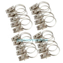 20Pcs Stainless Steel Strong Hanging Window Curtain Rod Clips Rings Hook Clamp
