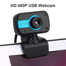 A7250B 480P HD USB Webcam Computer PC Mic Live Online LED Web Camera (Blue)