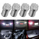 4X White 1156 BA15S 9SMD LED Backup Reverse Turn Signal Light Bulbs 1141 10