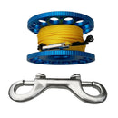 Aluminum Alloy Scuba Diving Finger Spool Reel+30m Line+Double Hook Blue