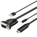 6ft HDMI to VGA Adapter w/Audio Male to Male Cable for PC Monitor Projector