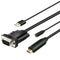 6ft HDMI to VGA Adapter w/Audio Male to Male Cable for PC Monitor Projector