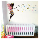 Angel butterfly wings Beautiful girl color Wall Stickers L7U5