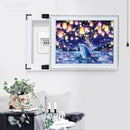 5D DIY Light Dolphin Pattern Diamond Painting Embroidery Cross Stitch Craft