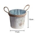 Country retro old metal flower bucket flower creative home desktop decorati M4U7