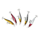 5x/set plastic minnow fishing lures floating rattles bass crankbait 8.5cm/8._3C
