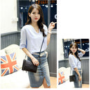 Women's Clutch Bag Simple Black Leather Crossbody Bags Enveloped Shaped Sma