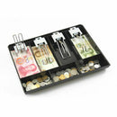 7 Grids Coin Money Plastic Storage Box Bill Cash Tray Organizer With Metal Clips